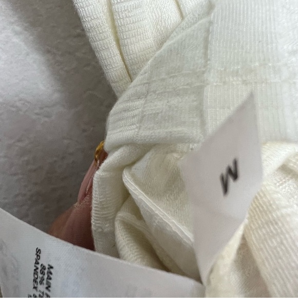 Reformation Delancey Ribbed Knit Top Square Neck Tencel Spandex Ivory - Picture 11 of 11